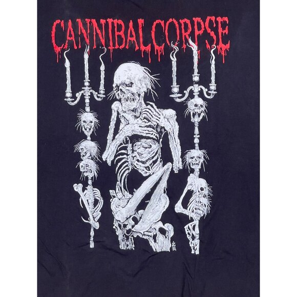 Cannibal Corpse Black Graphic Band T-Shirt With Skeleton & Candelabra Design  XL - Picture 4 of 8